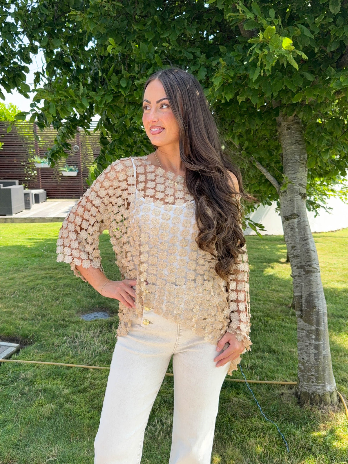 The Lola - Flower Detail Crochet Top