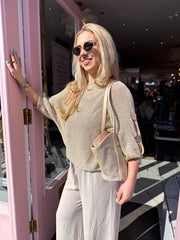 The Jill - Gold Button Knit