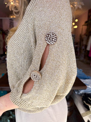 The Jill - Gold Button Knit