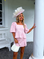 The Maisie - Pink Lace Skort Coord