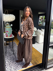 The Leah - Natural Leopard Mesh Bomber