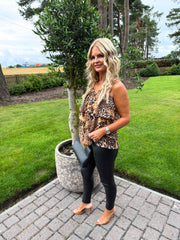 The Rochelle - Leopard Print Tiered Strappy Blouse