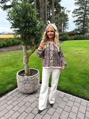 The Trixie - Leopard Print Boxy Tie Cardigan