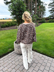 The Trixie - Leopard Print Boxy Tie Cardigan