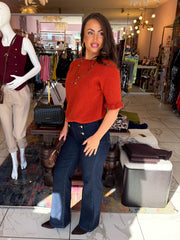 The Sarah - Frill Sleeve Fine Knit