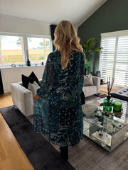 The Lara - Abstract Long Sleeve Maxi Dress