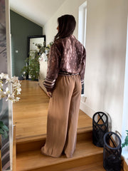The Leah Suedette - Muted Deer Print Bomber Jacket