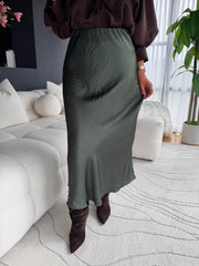 The Cassandra - Satin Midi Skirt