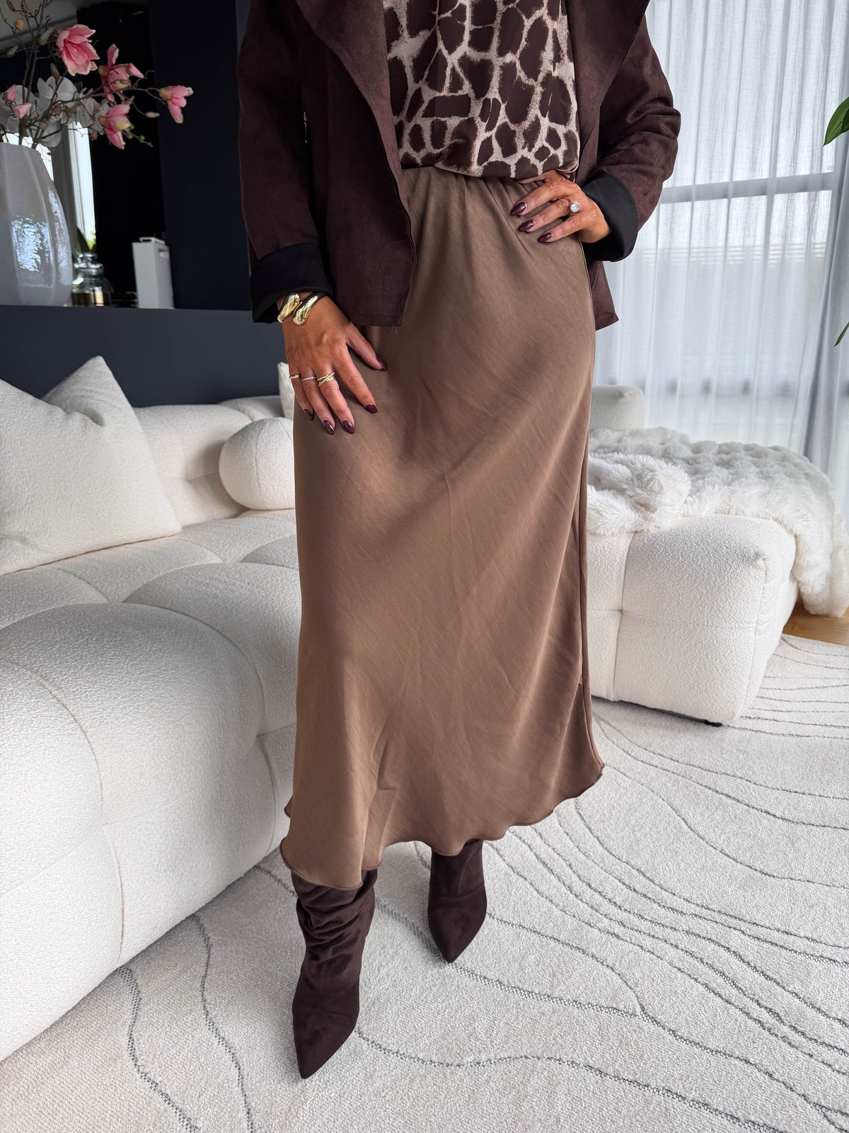 The Cassandra - Satin Midi Skirt