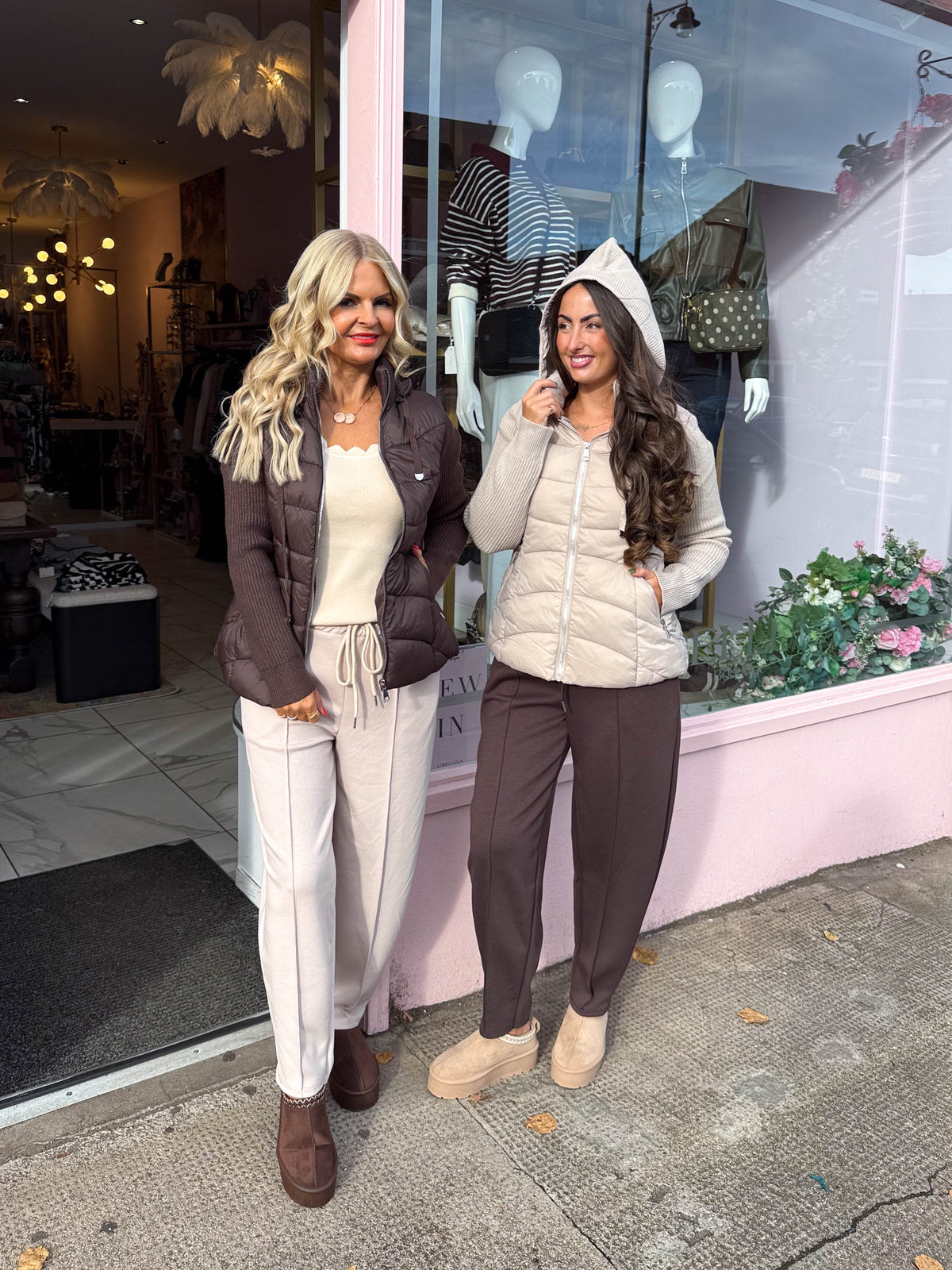 The Margot - Padded Hooded Jacket with Knitted Sleeves