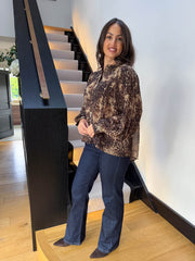 The Georgina - Leopard Print Balloon Sleeve Blouse