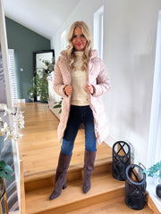 The Bethan - Tan Padded Hooded Coat