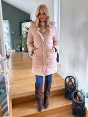 The Bethan - Tan Padded Hooded Coat