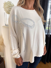 The Esme - Diamante Detail Bow Oversized Knit