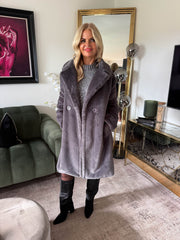 The Pippa - Grey Faux Fur Coat