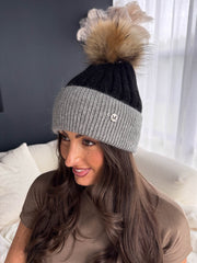 The Ellia - Two Tone Pom Pom Hat