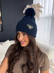 The Bee - Bee Embroidered Knitted Hat