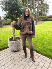 The Evie - Reversible Leather and Chocolate Faux Fur Jacket