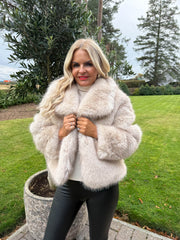 The Evie - Reversible Leather and Beige Faux Fur Jacket