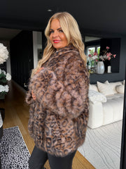 The Poppy - Leopard Oversized Collar Faux Fur Coat