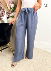 The Hazel - Denim Effect Wide Leg Trousers