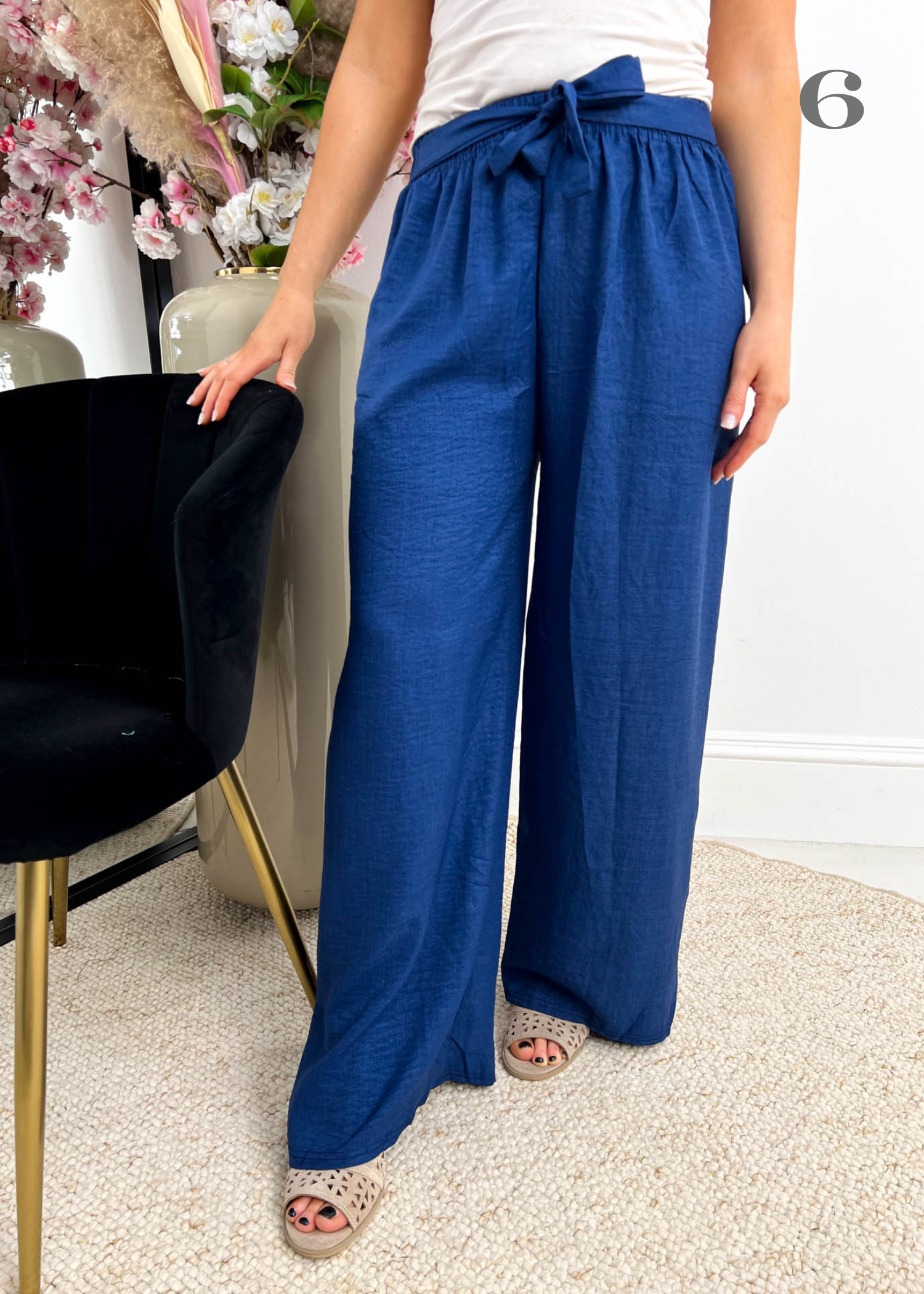 The Hazel - Denim Effect Wide Leg Trousers