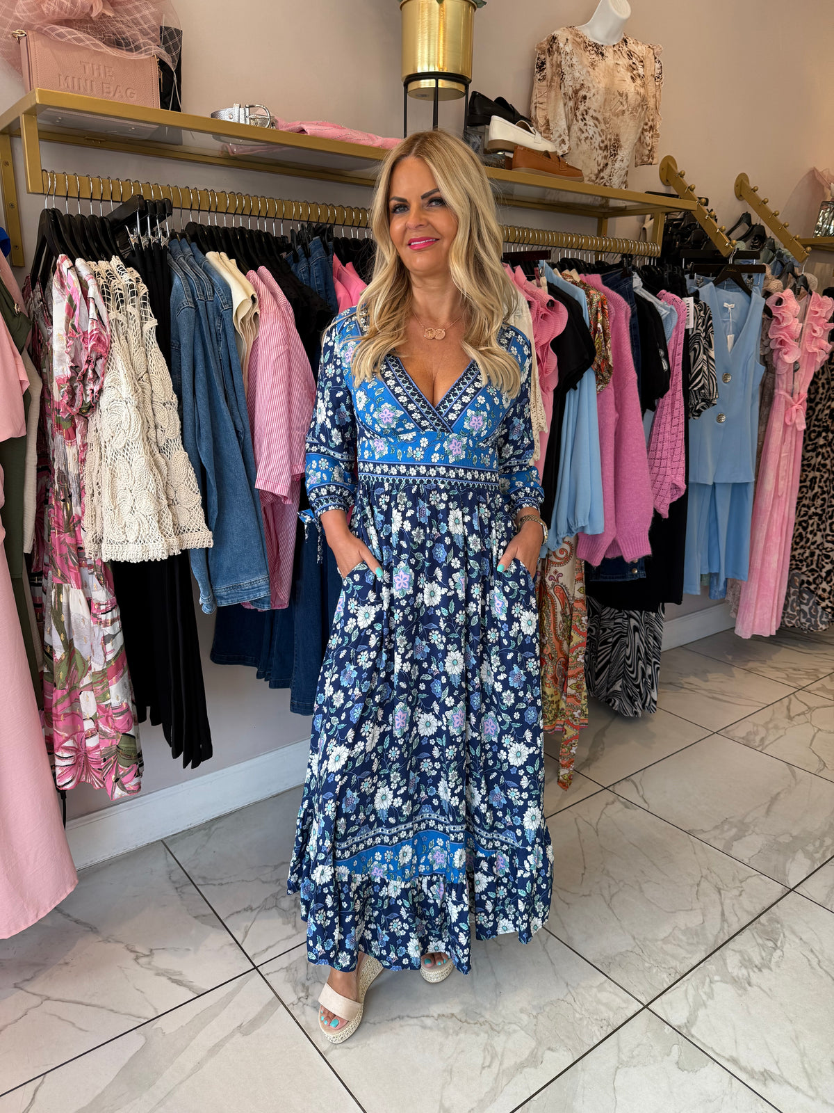 The Betty - Blue Floral Maxi Dress