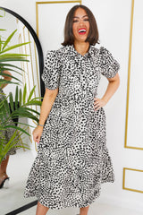 The Corine - Leopard Print Puff Sleeve Dress