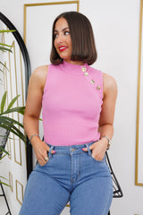 The Ari - Gold Button Ribbed Bodysuit