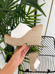 The Erica - Quilted Mule Wedges