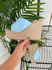 The Erica - Quilted Mule Wedges