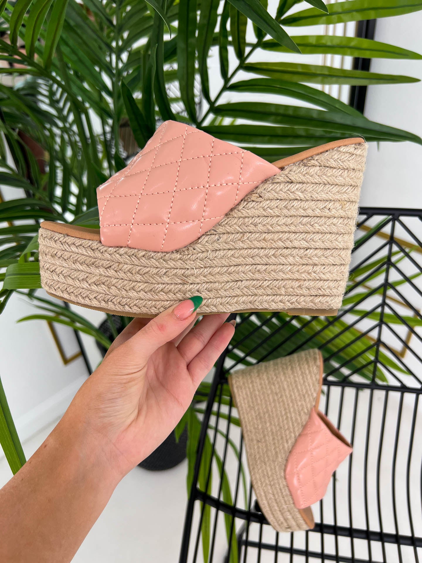 The Erica - Quilted Mule Wedges