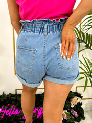 The Veronica - Paper Bag Denim Shorts