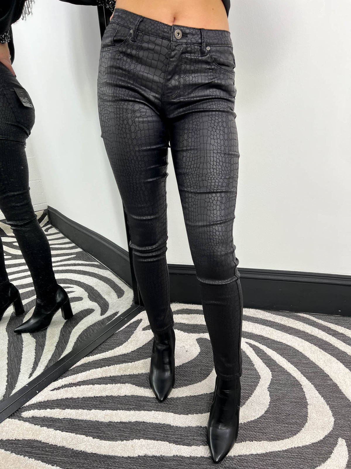 The Jazmine- Snake Print Faux Leather Trousers
