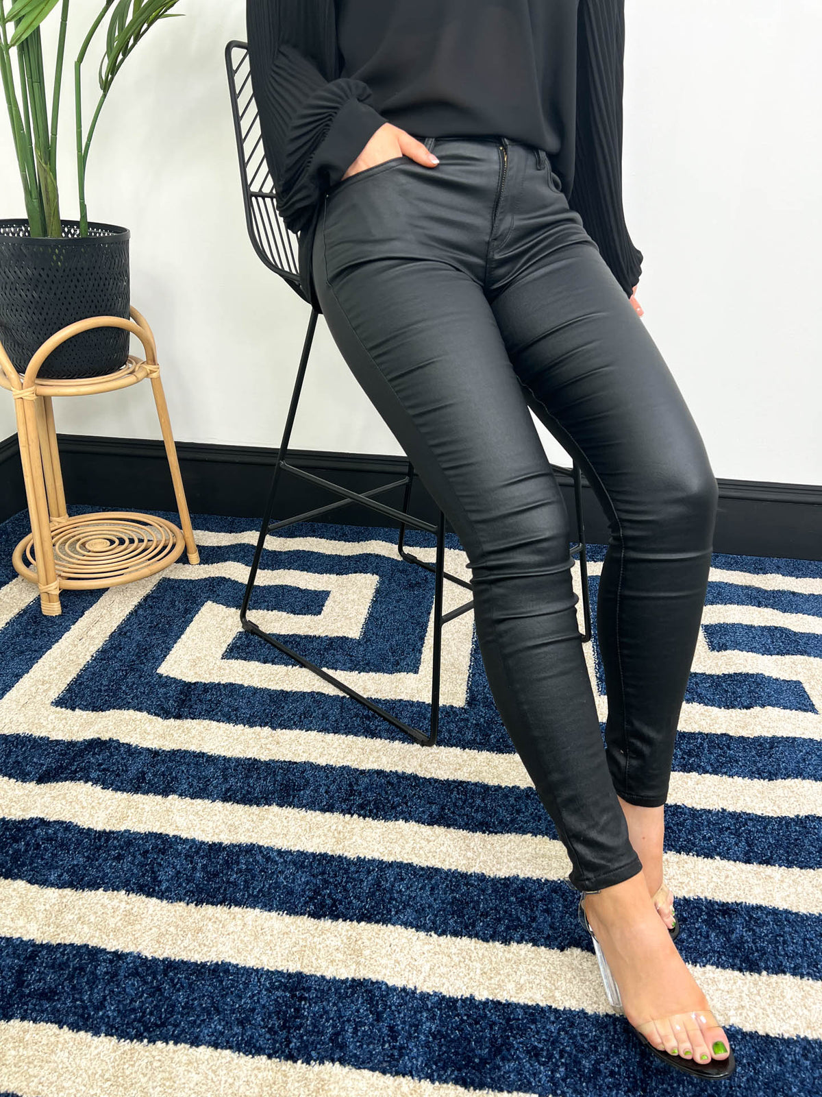 The Loraine - Leather Look Skinny Jean