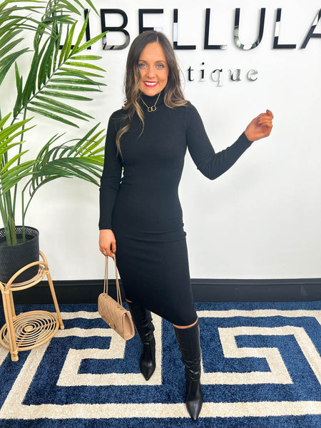 Turtleneck dress hot sale with boots