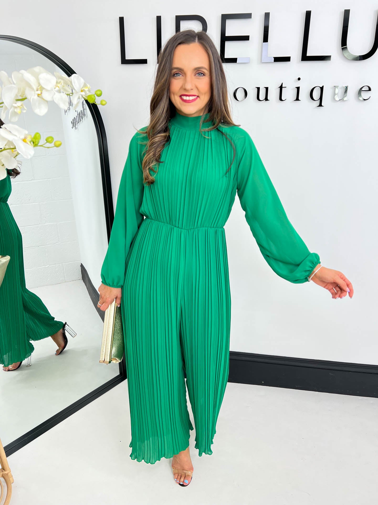 The Maya - High Neck Pleated Jumpsuit