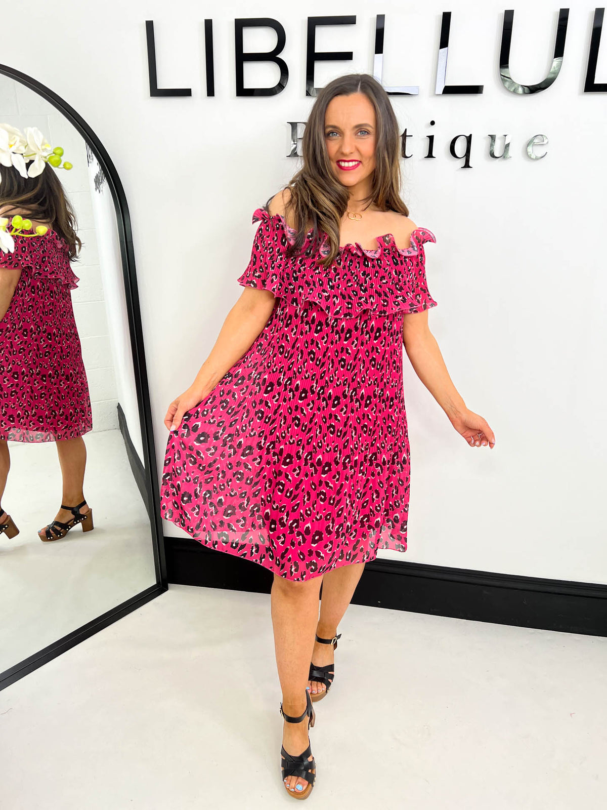 The Flora - Leopard Print Ruffle Dress