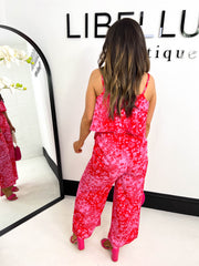 The Milly - Pink Floral Frill Jumpsuit