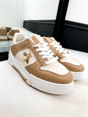The Bea - Bee Detail Leather Platform Trainer