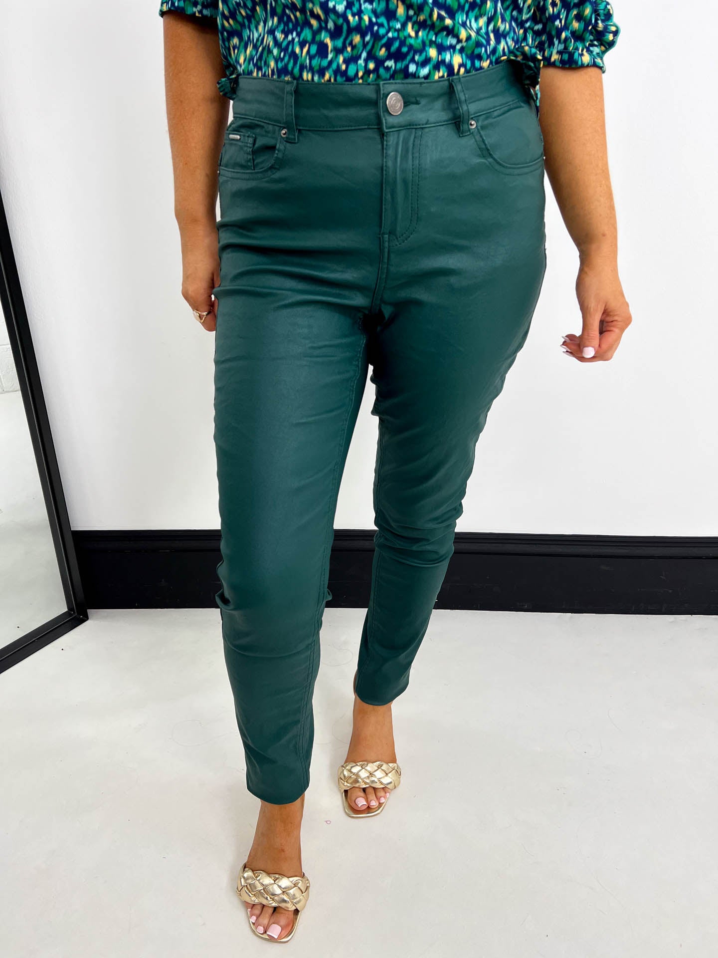 The Prina - Green Wax Coated Jeans