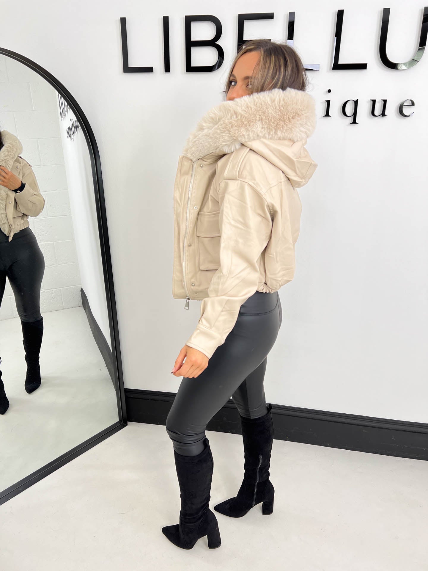 The Kellie - Bomber with Faux Fur Hood