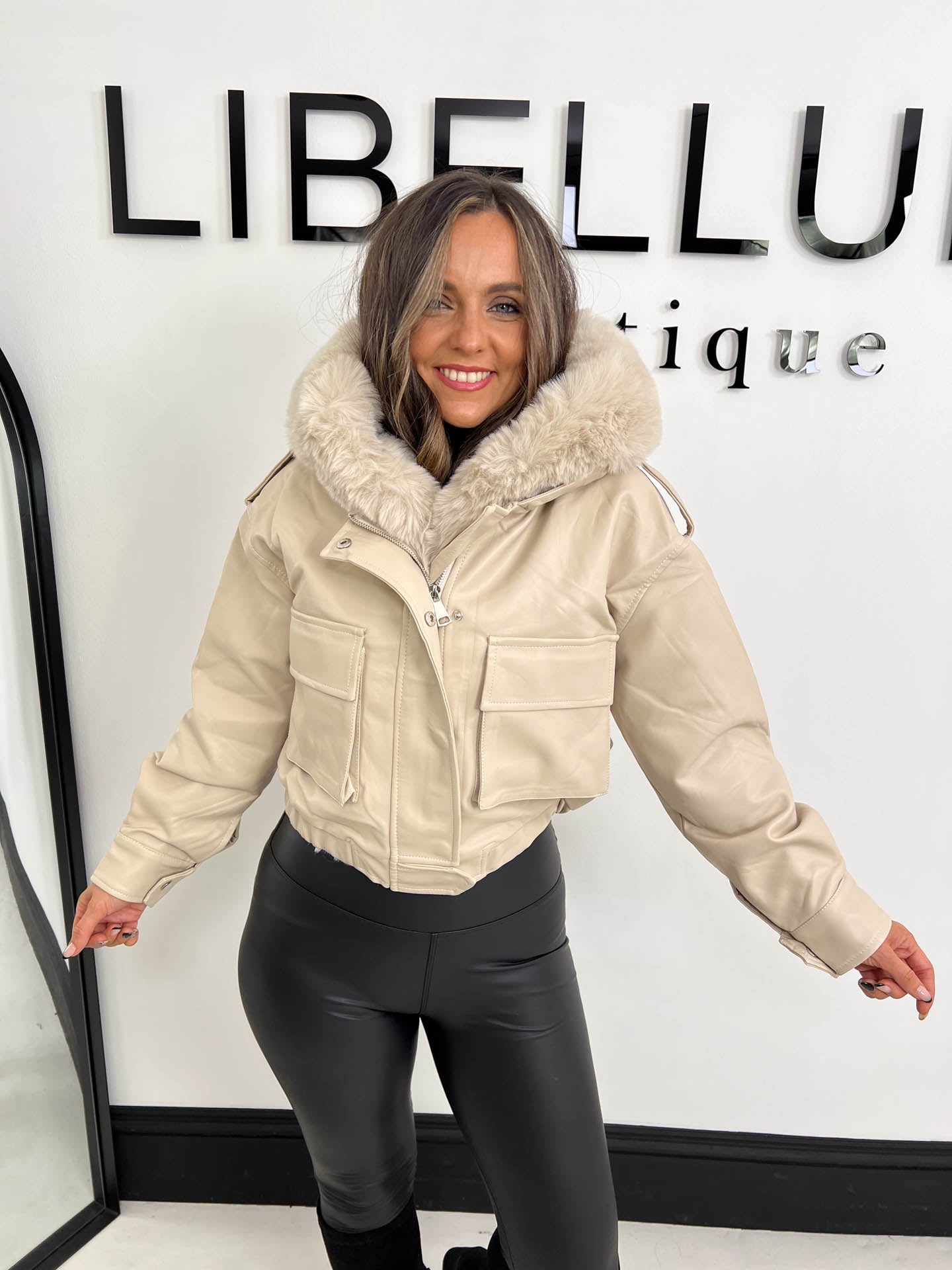 The Kellie - Bomber with Faux Fur Hood