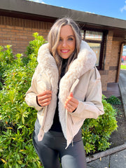 The Kellie - Bomber with Faux Fur Hood