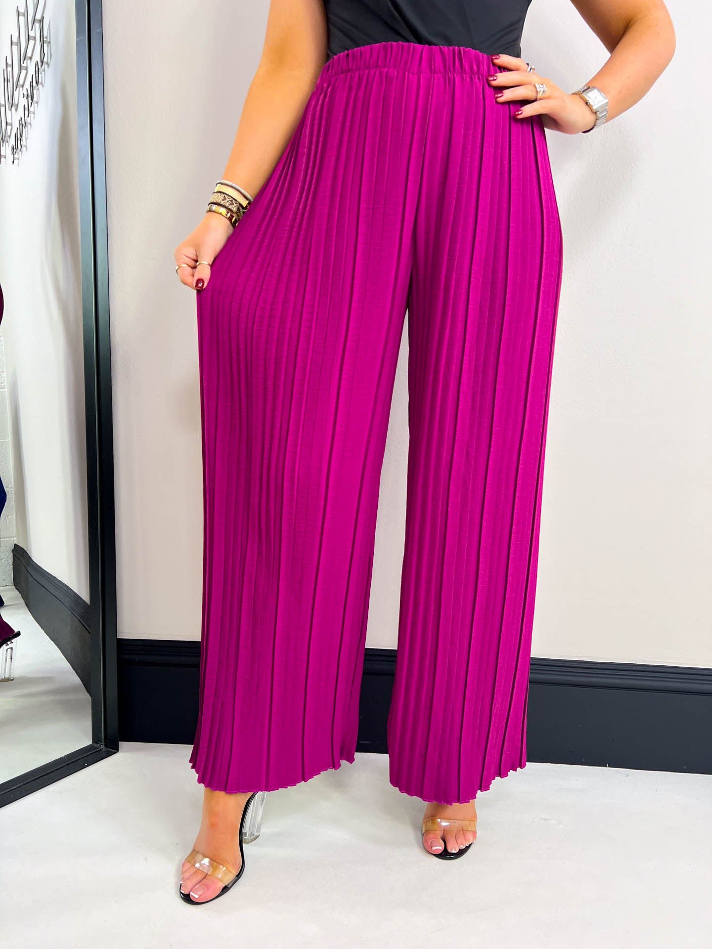 The Natalia - Pleated Wide Leg Trousers