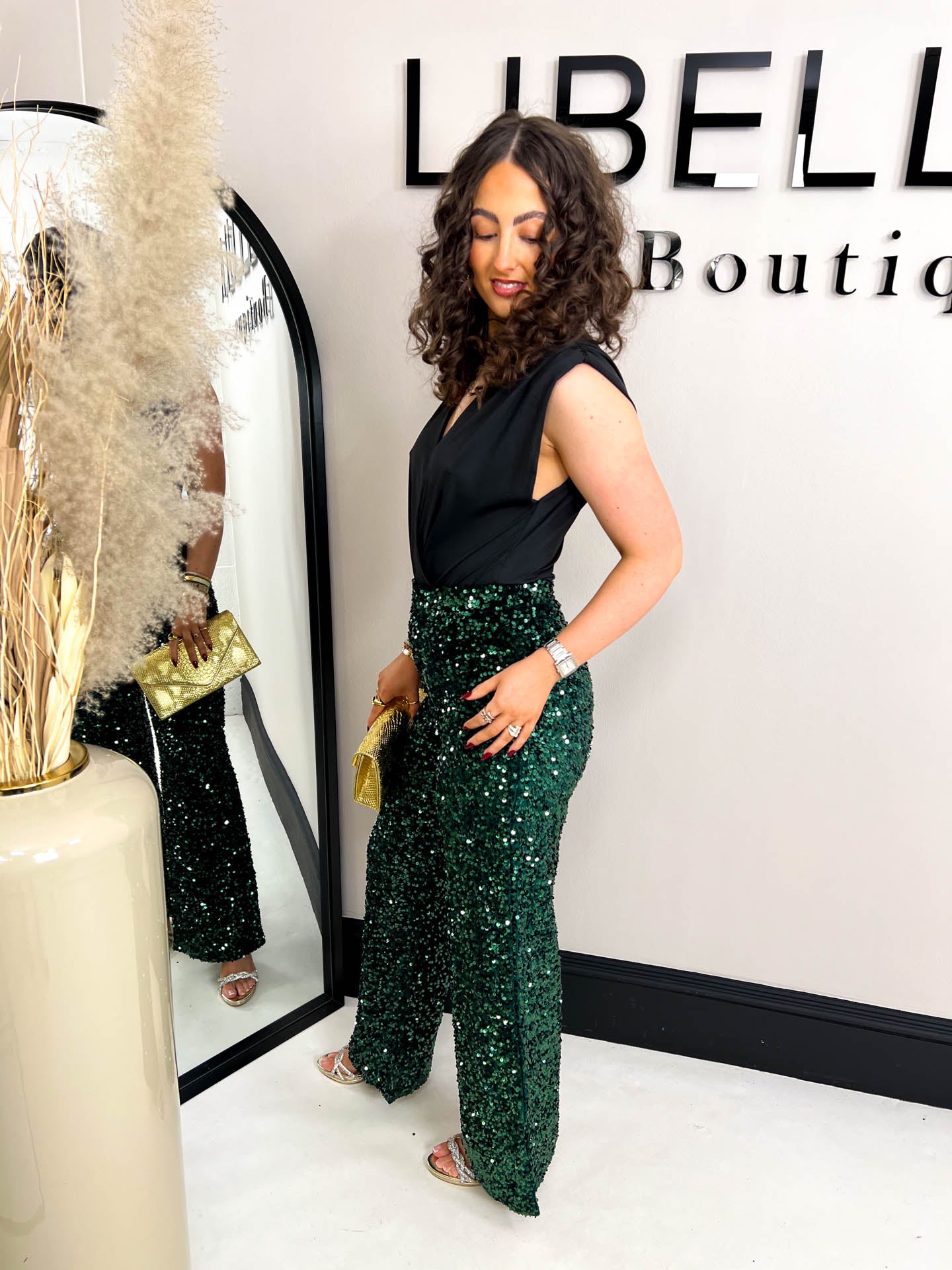 The Crystal - Sequin Wide Leg Trouser
