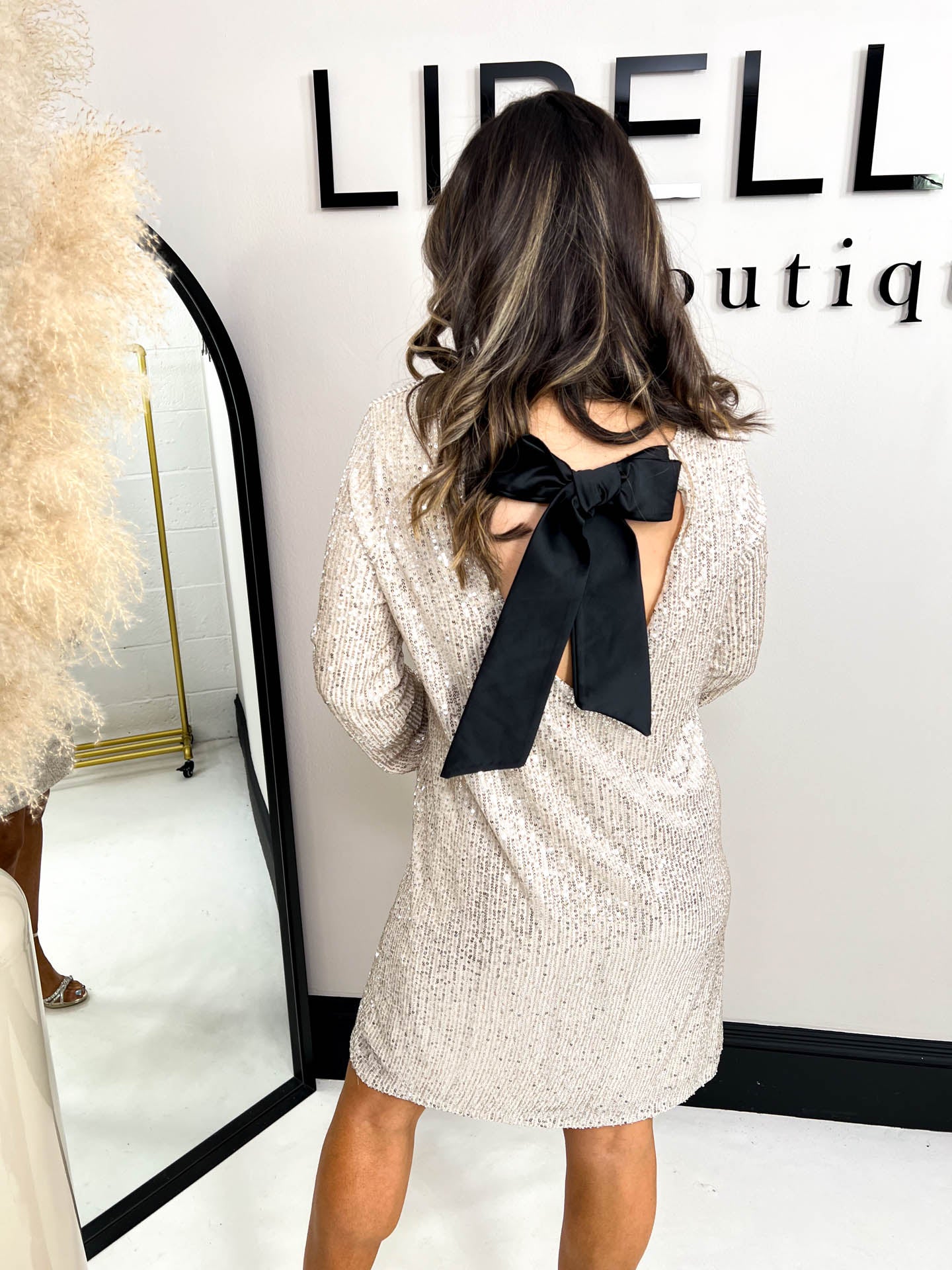 The Belle - Sequin Bow Dress