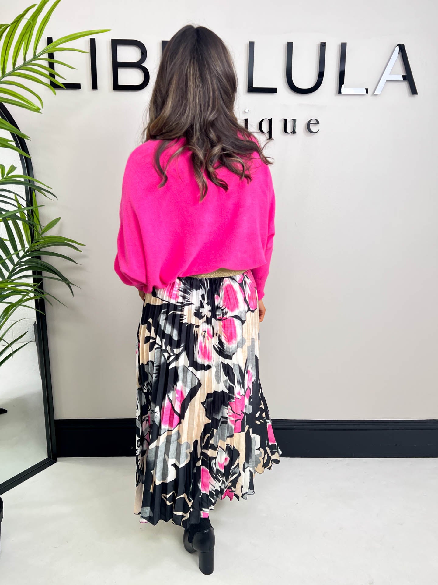 The Laura - Pink Floral Print Skirt