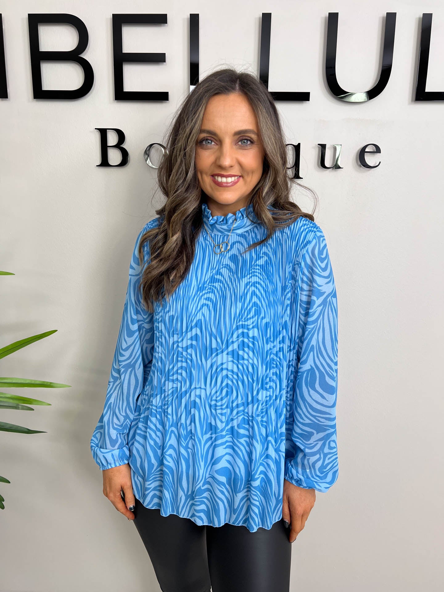 The Priscilla - Pleated Swirl Blouse