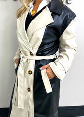 The Stern - Two Tone PU Trench Coat